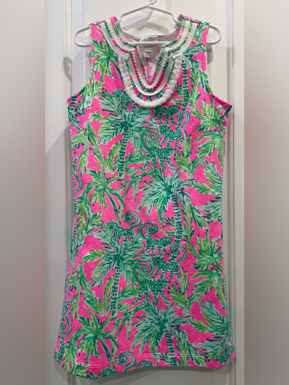 Lilly Pulitzer Girls Large 8-10 Mini  Harper Shift Dress Hanging Around 🐒🐒🐒